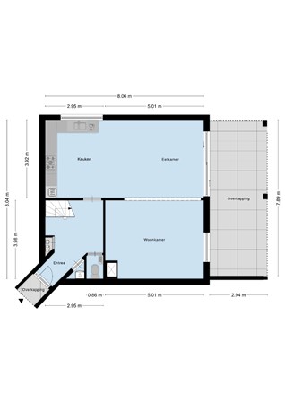 Floorplan - Florastraat 209, 4613 CZ Bergen op Zoom